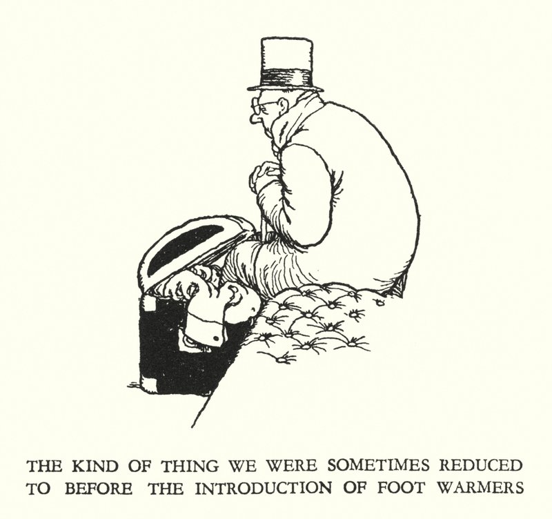 Ilustracja do Ribaldry na kolei autorstwa W Heatha Robinsona (lito) autorstwa William Heath Robinson
