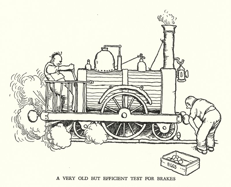 Ilustracja do Ribaldry na kolei autorstwa W Heatha Robinsona (lito) autorstwa William Heath Robinson