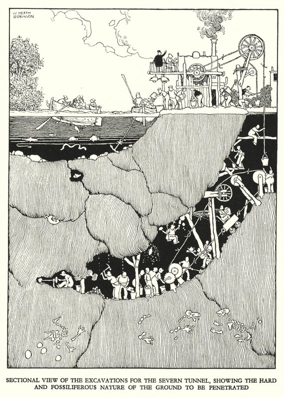 Ilustracja do Ribaldry na kolei autorstwa W Heatha Robinsona (lito) autorstwa William Heath Robinson