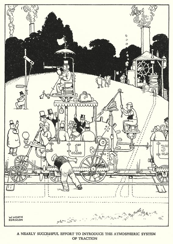 Ilustracja do Ribaldry na kolei autorstwa W Heatha Robinsona (lito) autorstwa William Heath Robinson