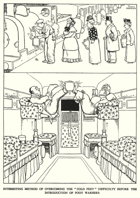 Ilustracja do Ribaldry na kolei autorstwa W Heatha Robinsona (lito) autorstwa William Heath Robinson