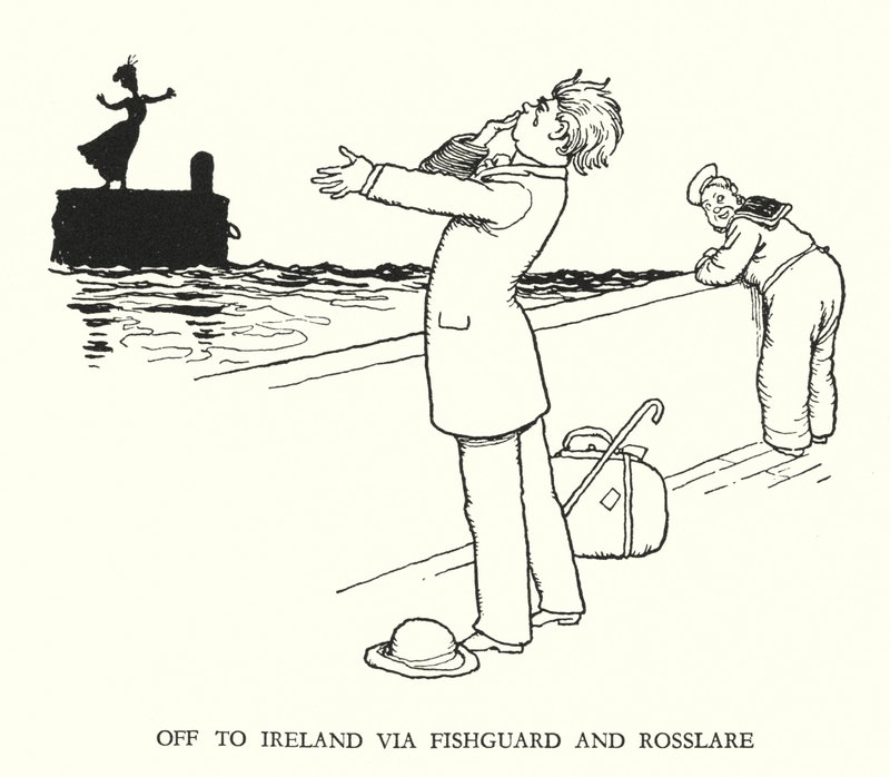 Ilustracja do Ribaldry na kolei autorstwa W Heatha Robinsona (lito) autorstwa William Heath Robinson