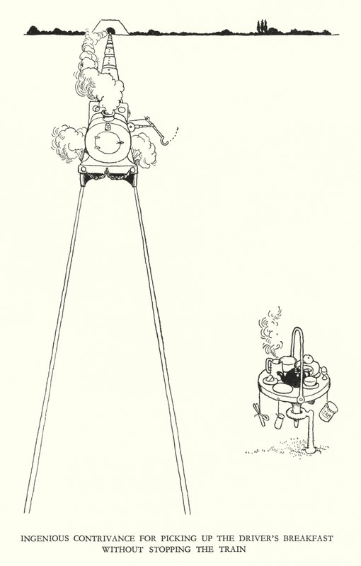Ilustracja do Ribaldry na kolei autorstwa W Heatha Robinsona (lito) autorstwa William Heath Robinson