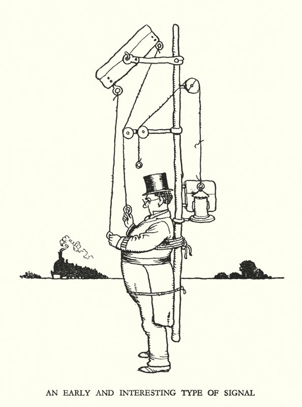 Ilustracja do Ribaldry na kolei autorstwa W. Heatha Robinsona (lito) autorstwa William Heath Robinson