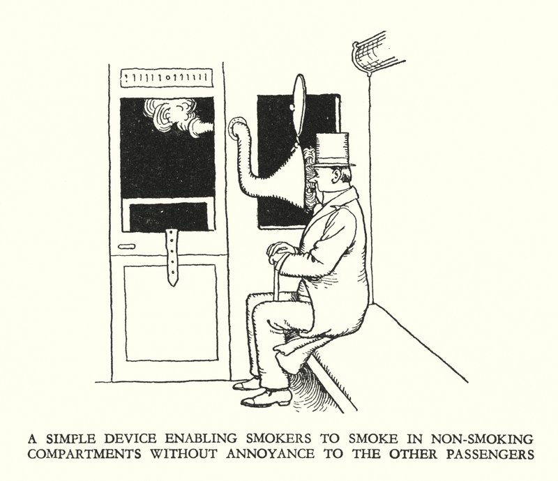 Ilustracja do Ribaldry na kolei autorstwa W. Heatha Robinsona (lito) autorstwa William Heath Robinson