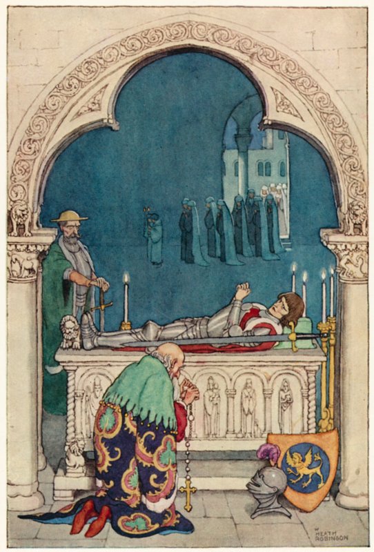 Ilustracja do Przygody Don Kichota (kolor lito) autorstwa William Heath Robinson