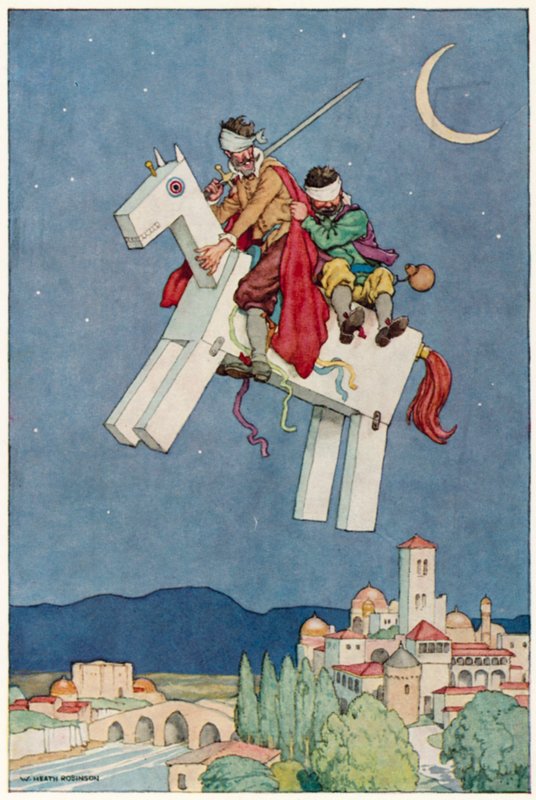 Ilustracja do Przygody Don Kichota (kolor lito) autorstwa William Heath Robinson