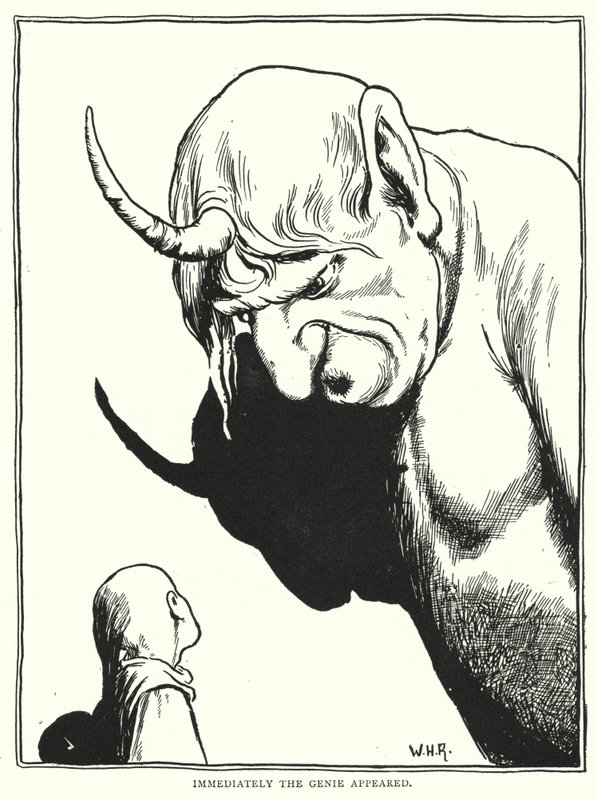 Natychmiast pojawił się dżin (rycina) autorstwa William Heath Robinson
