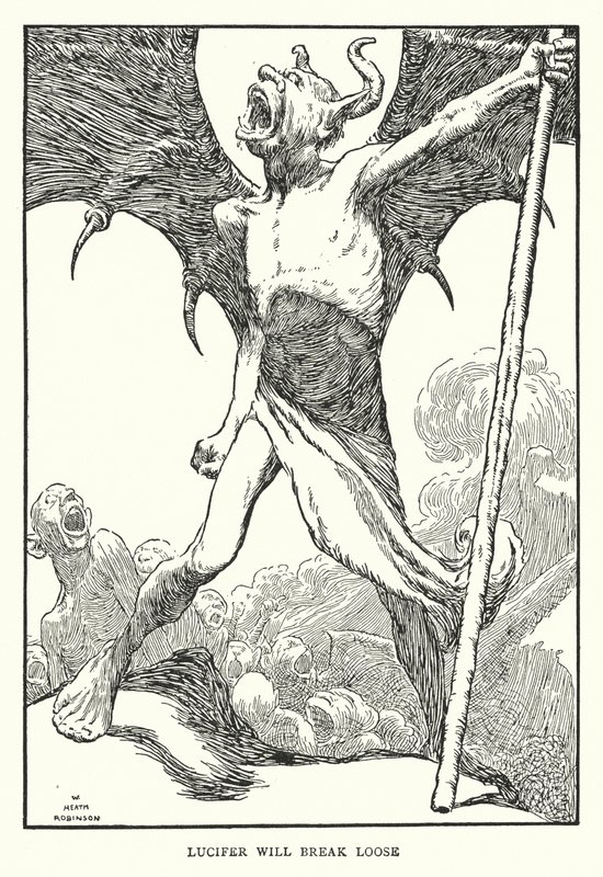 Lucyfer uwolni się (litos) autorstwa William Heath Robinson