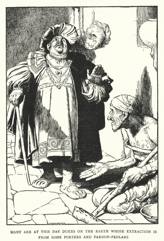 Wielu jest w tym dniu książętami na ziemi, których wydobycie pochodzi z niektórych tragarzy i handlarzy ułaskawionych (litos) autorstwa William Heath Robinson