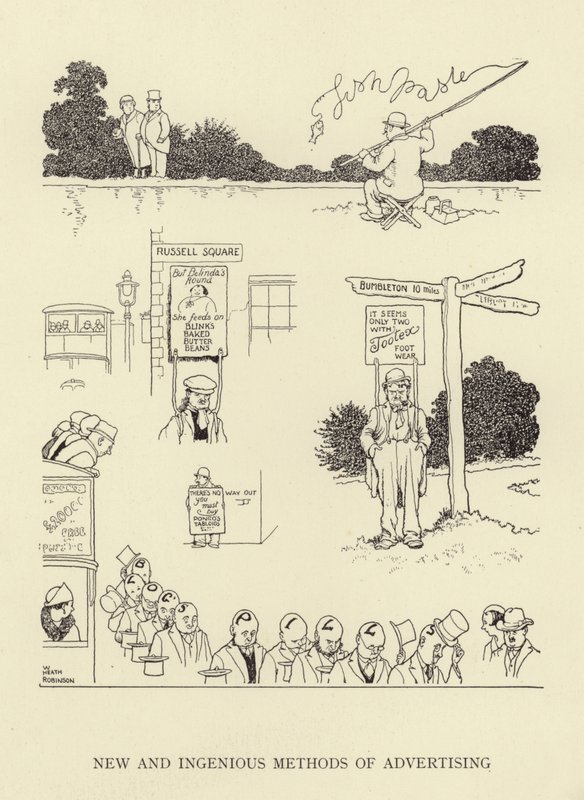 Nowe i pomysłowe metody reklamy autorstwa William Heath Robinson