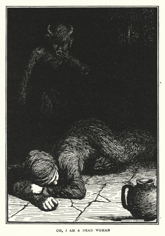 Och, jestem martwą kobietą (lito) autorstwa William Heath Robinson