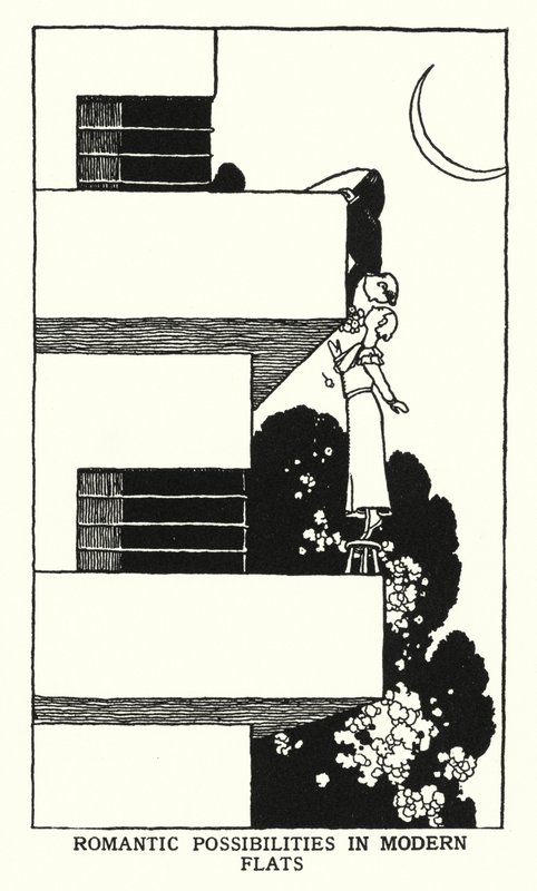 Romantyczne możliwości w nowoczesnych mieszkaniach (lito) autorstwa William Heath Robinson