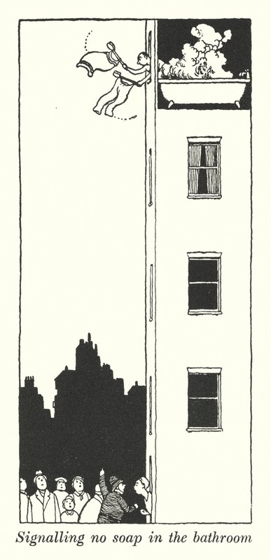 Sygnalizacja braku mydła w łazience (lito) autorstwa William Heath Robinson