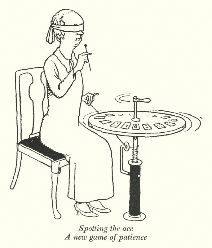 Dostrzeganie asa, nowa gra cierpliwości (litografia) autorstwa William Heath Robinson