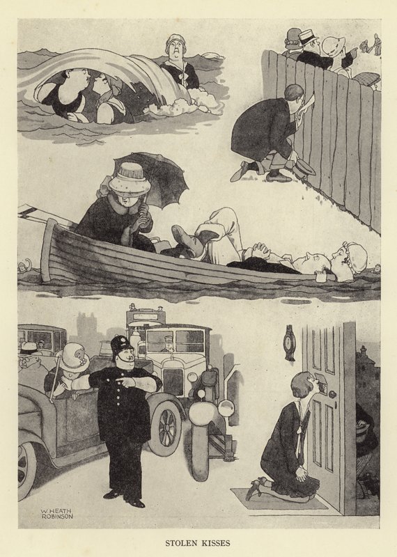 Skradzione pocałunki autorstwa William Heath Robinson