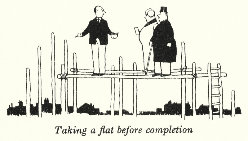 Zabranie mieszkania przed ukończeniem (lito) autorstwa William Heath Robinson