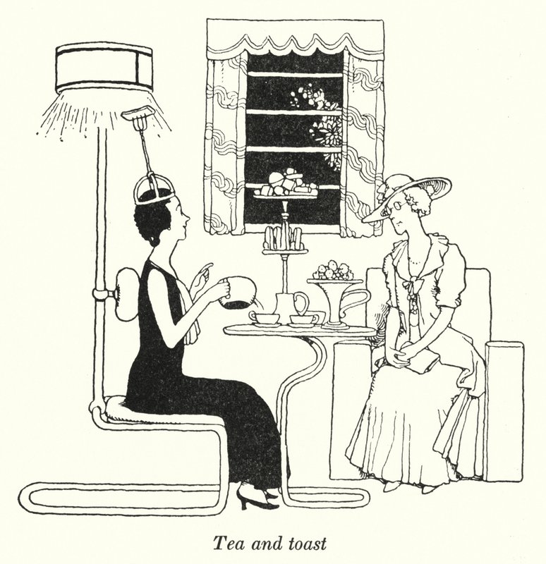 Herbata i tosty (lito) autorstwa William Heath Robinson
