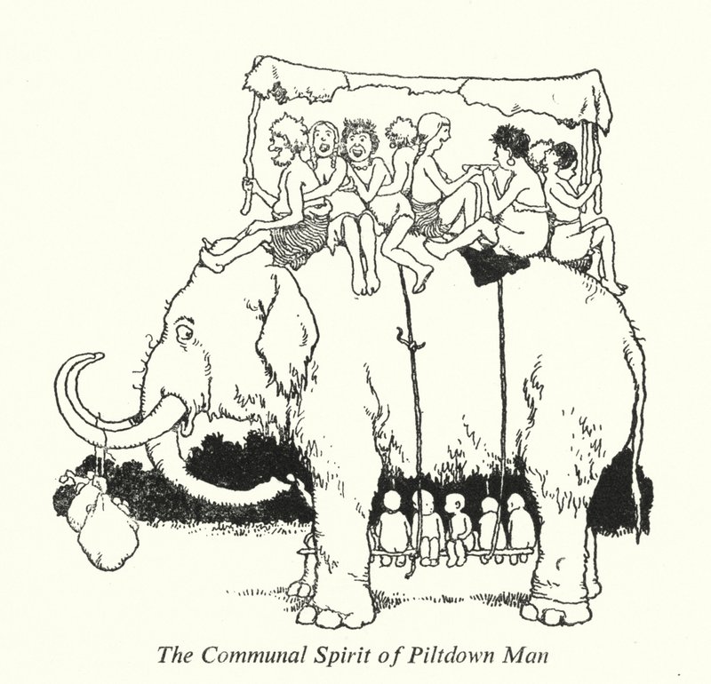 Społeczny Duch Człowieka z Piltdown (lito) autorstwa William Heath Robinson