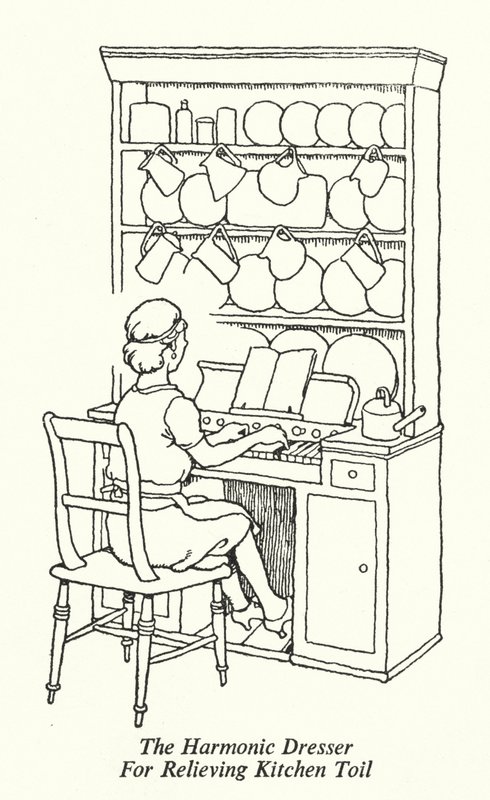 Harmonijna Komoda do Uwalniania Kuchni (Lito) autorstwa William Heath Robinson