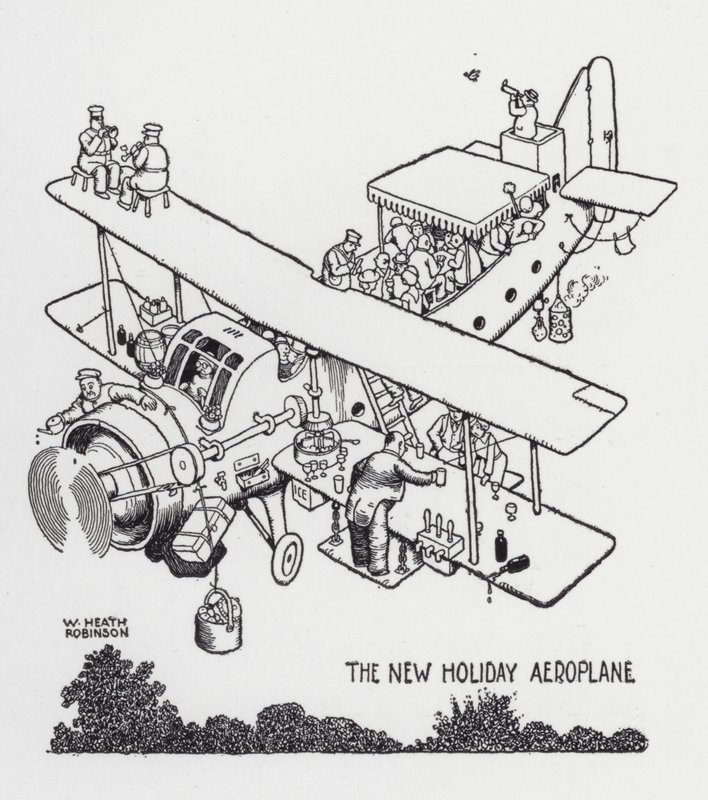 Nowy samolot świąteczny (lito) autorstwa William Heath Robinson