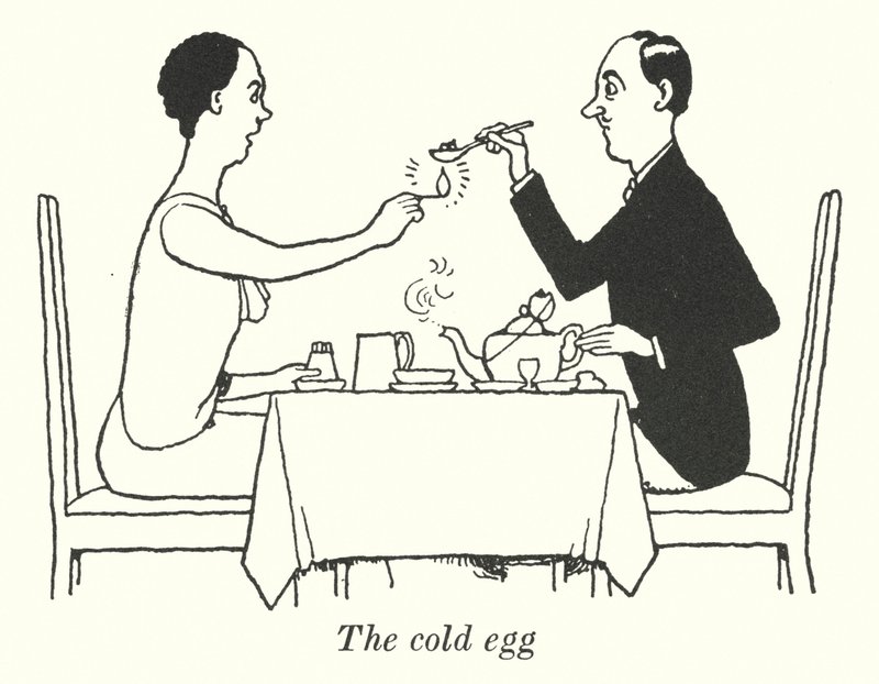 Zimne jajko (lito) autorstwa William Heath Robinson