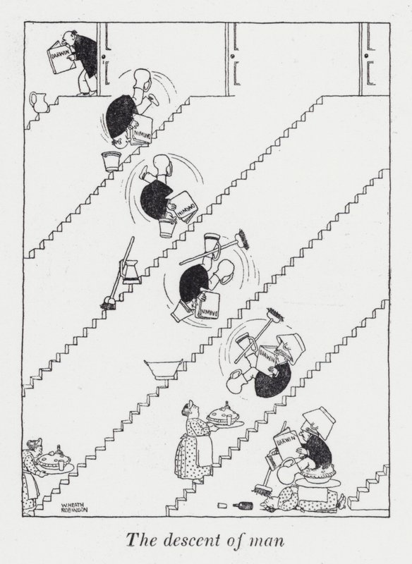Pochodzenie człowieka (lito) autorstwa William Heath Robinson
