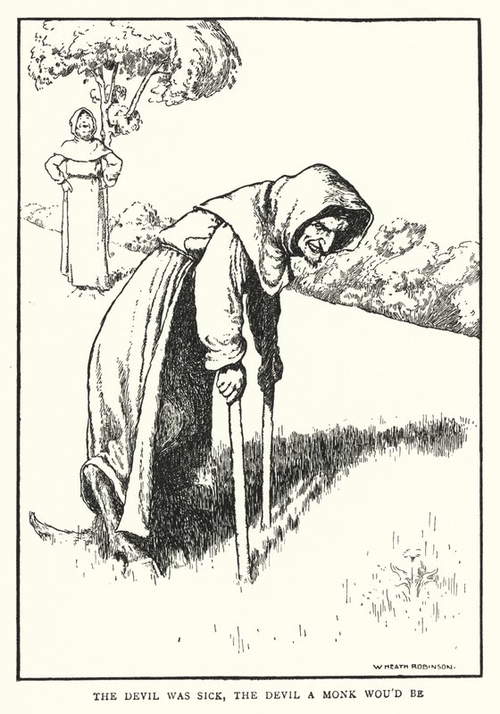 Diabeł był chory, diabeł byłby mnichem (lito) autorstwa William Heath Robinson