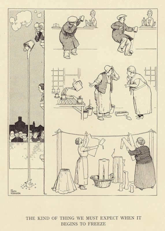 Tego rodzaju rzeczy, których musimy się spodziewać, gdy zaczyna zamarzać autorstwa William Heath Robinson