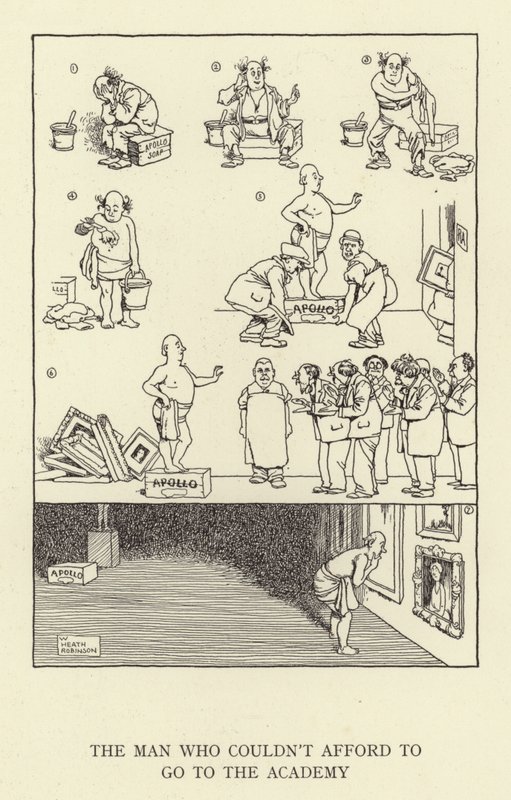 Człowieka, którego nie było stać na pójście do akademii autorstwa William Heath Robinson