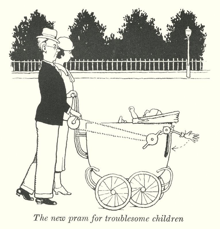 Nowy wózek dla kłopotliwych dzieci (litho) autorstwa William Heath Robinson