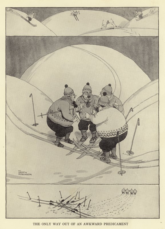 Jedyne wyjście z niezręcznej sytuacji autorstwa William Heath Robinson