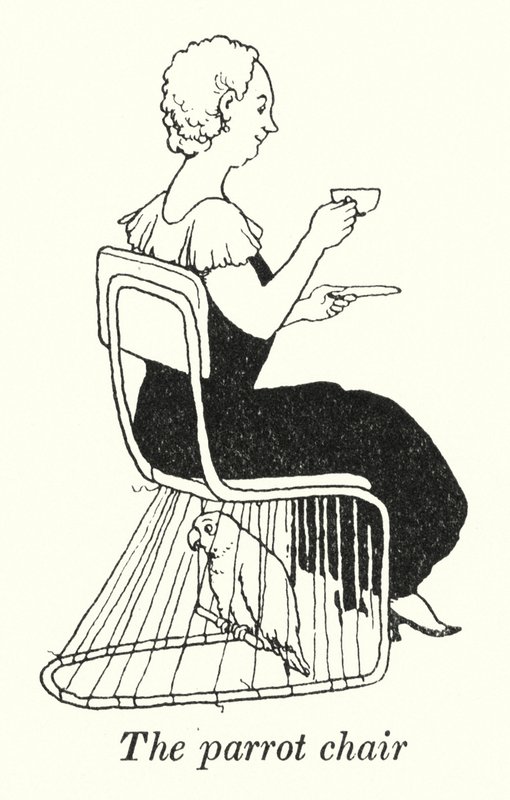 Krzesło dla papugi (lito) autorstwa William Heath Robinson