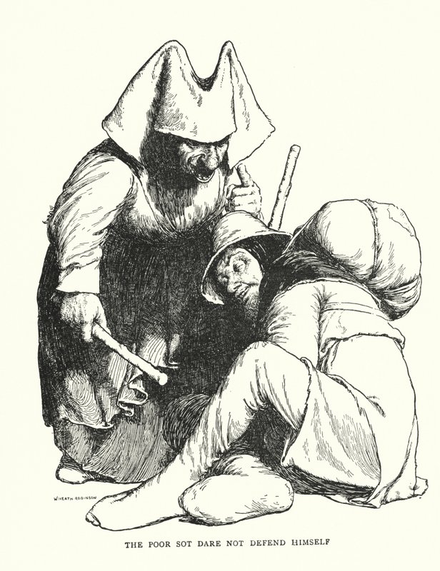 Biedak nie śmie się bronić (lito) autorstwa William Heath Robinson