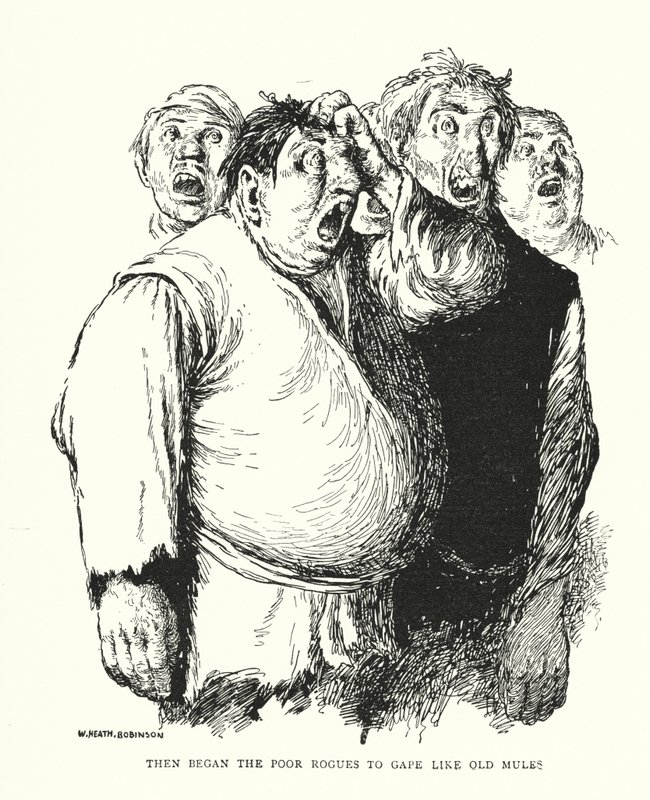 Wtedy biedni łobuzy zaczęli gapić się jak stare muły (litos) autorstwa William Heath Robinson