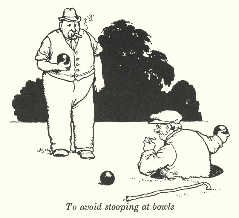 Aby uniknąć pochylania się przy miskach (lito) autorstwa William Heath Robinson