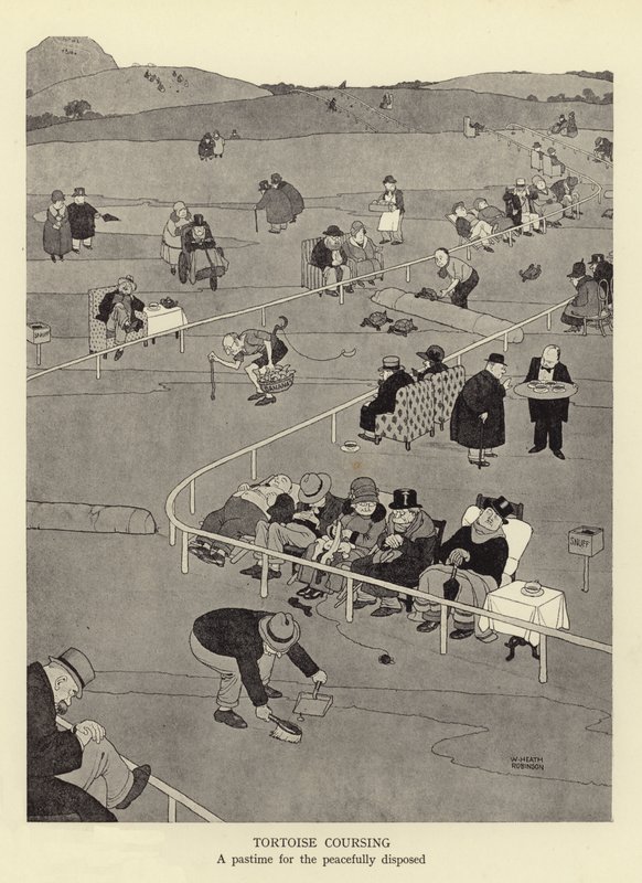 Tortoise coursing, rozrywka dla spokojnie usposobionych autorstwa William Heath Robinson