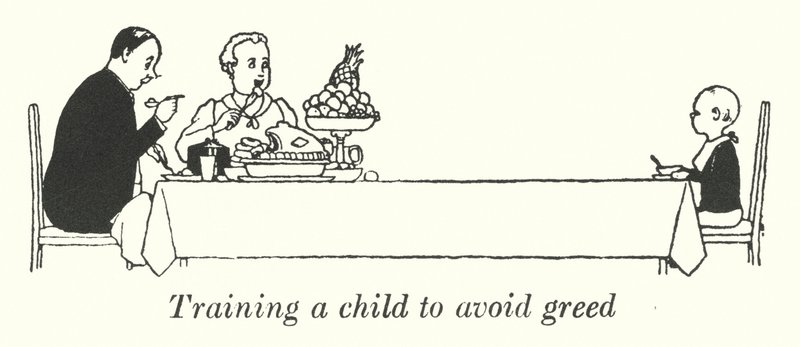 Szkolenie dziecka w unikaniu chciwości (lito) autorstwa William Heath Robinson