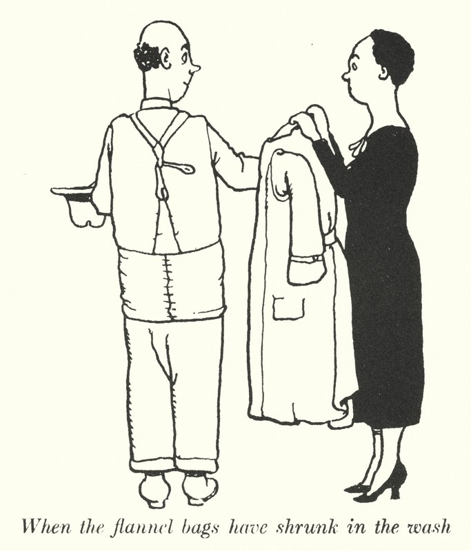 Kiedy worki flanelowe skurczą się w praniu (lito) autorstwa William Heath Robinson