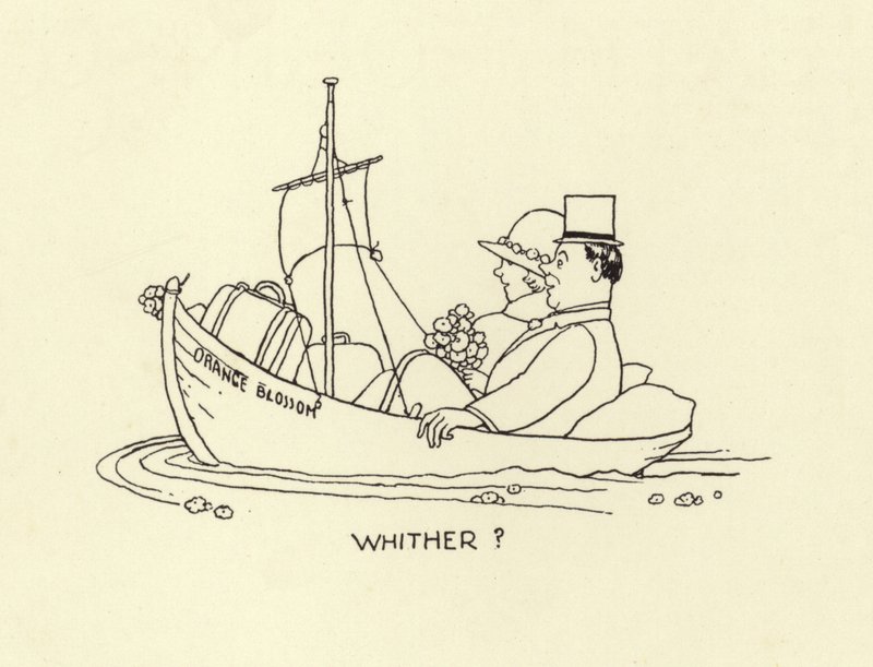 Dokąd para małżeńska osadzona na morzu małżeńskiego życia autorstwa William Heath Robinson