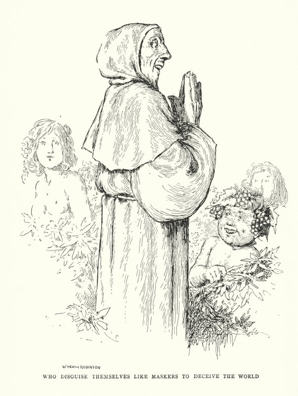 Którzy przebierają się jak maskery, aby oszukać świat (litos) autorstwa William Heath Robinson