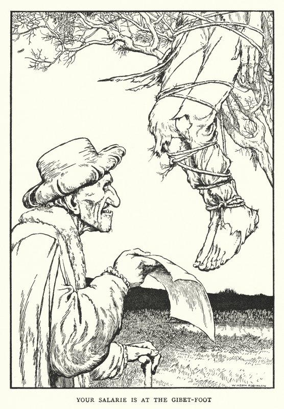 Twoja pensja jest u stóp szubienicy (litho) autorstwa William Heath Robinson