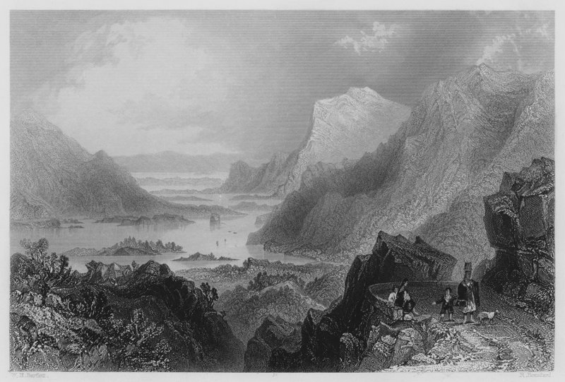 Podejście do Killarney z Kenmare Road (grawerowanie) autorstwa William Henry (after) Bartlett