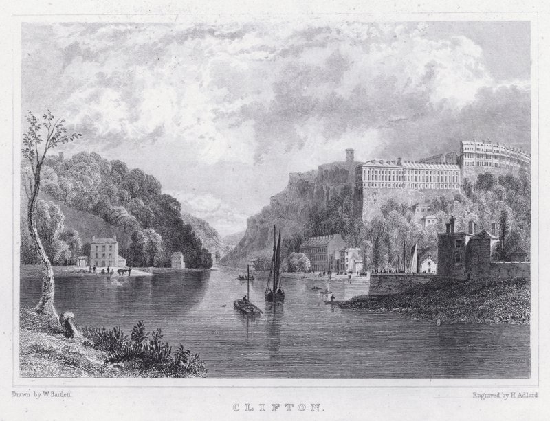 Clifton (grawerowanie) autorstwa William Henry (after) Bartlett