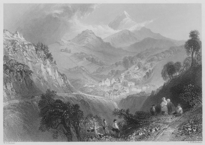 Enniskerry, niedaleko Dublina (grawerowanie) autorstwa William Henry (after) Bartlett