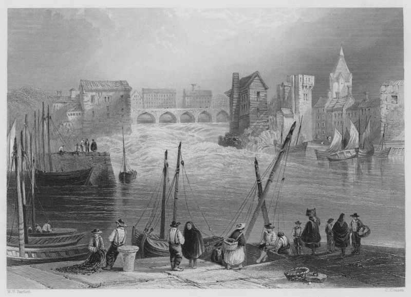 Galway, z Gladdagh (grawerowanie) autorstwa William Henry (after) Bartlett