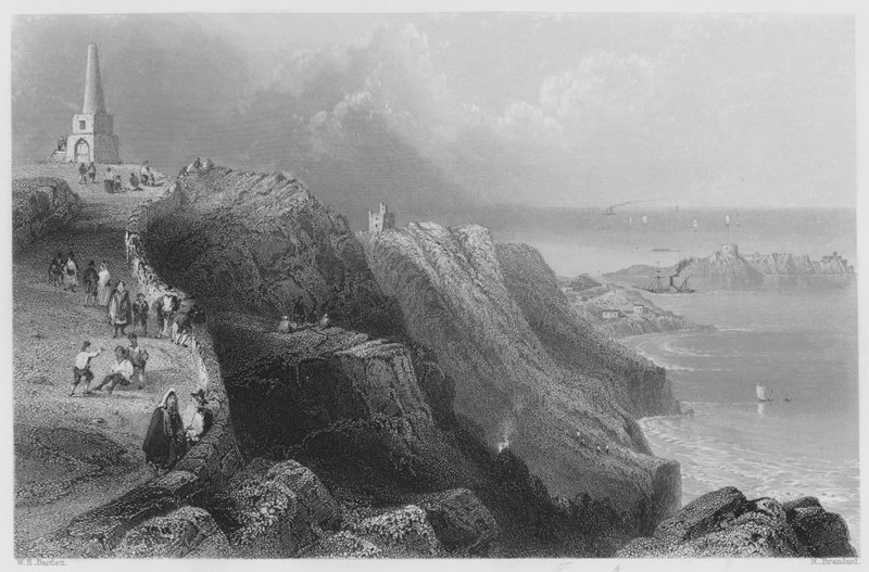 Killiney Hill, niedaleko Dublina (grafika) autorstwa William Henry (after) Bartlett