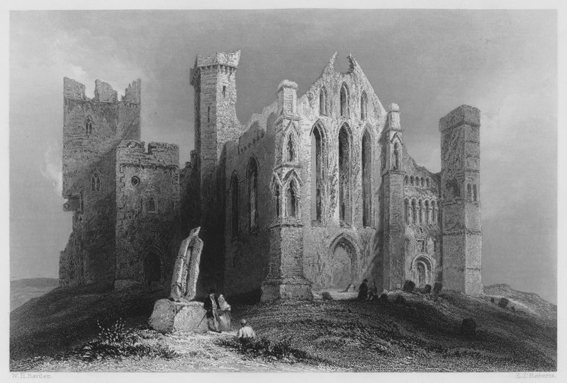 Ruiny w Cashel, od południa (rycina) autorstwa William Henry (after) Bartlett