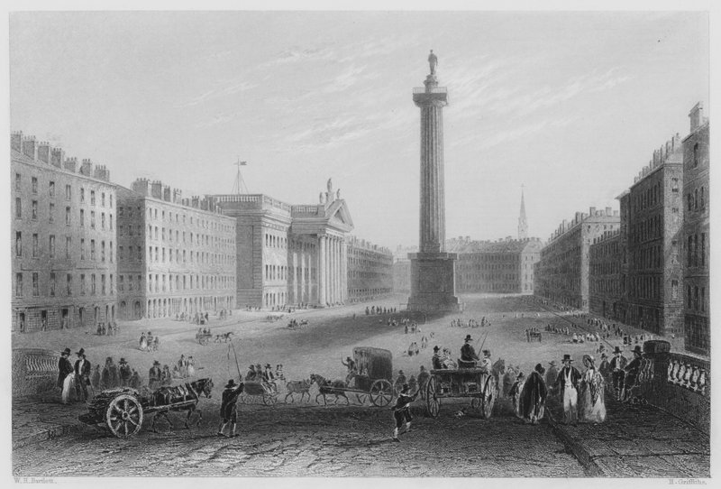 Sackville Street, Dublin (grawerowanie) autorstwa William Henry (after) Bartlett