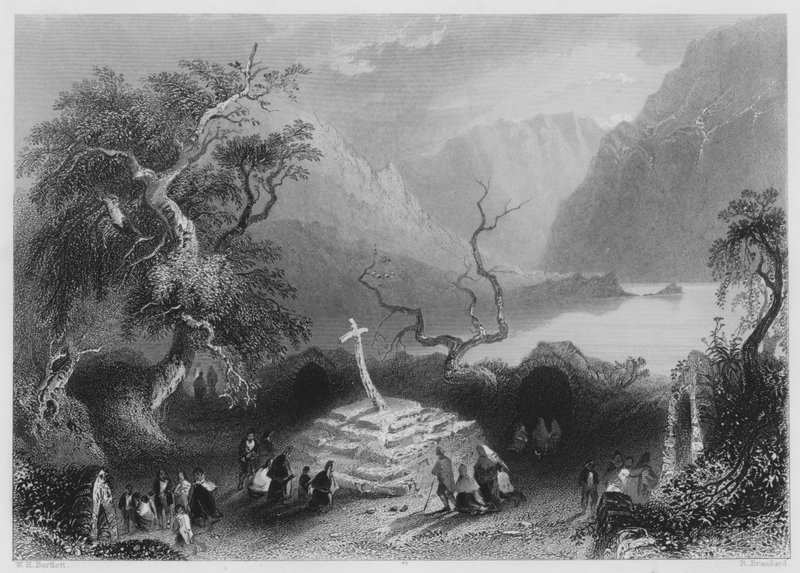 Scena w Gougaune Barra (rycina) autorstwa William Henry (after) Bartlett